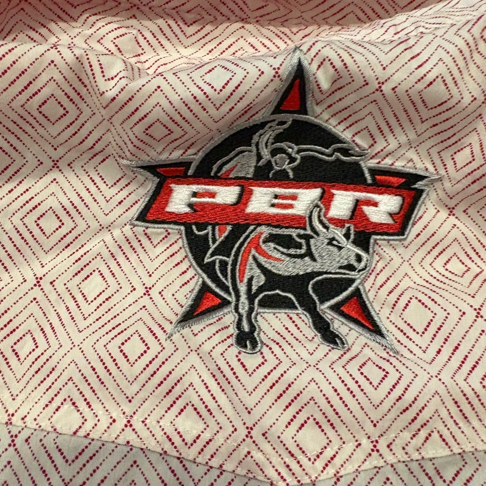 Wrangler PBR xxl Men's Red Patterned Pearl snap closure Shirt